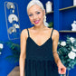 Alana Crochet Detail Strappy Jumpsuit Black