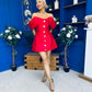 Kayla Bandeau Occasion Mini Dress Red