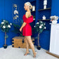 Kayla Bandeau Occasion Mini Dress Red