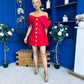 Kayla Bandeau Occasion Mini Dress Red