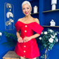 Kayla Bandeau Occasion Mini Dress Red