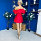 Kayla Bandeau Occasion Mini Dress Red
