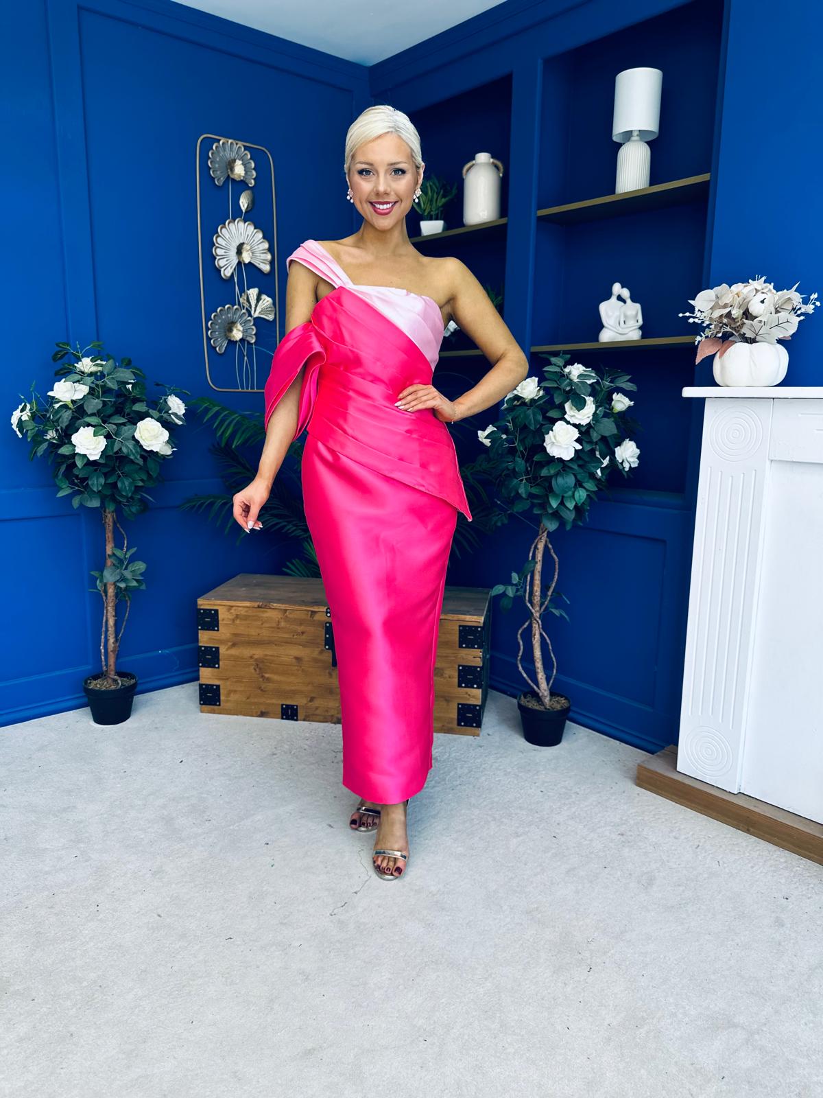 Francis Detailed Occasion Top & Skirt Set Pink
