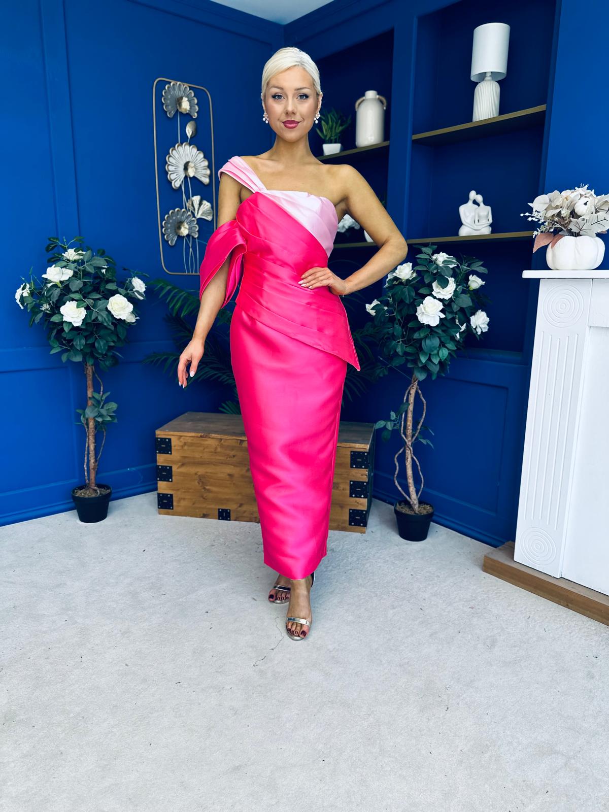 Francis Detailed Occasion Top & Skirt Set Pink
