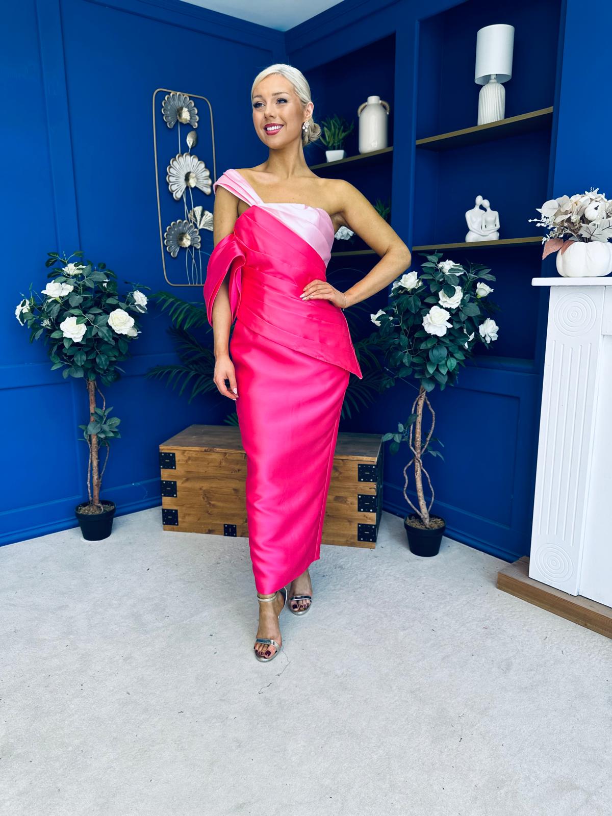 Francis Detailed Occasion Top & Skirt Set Pink