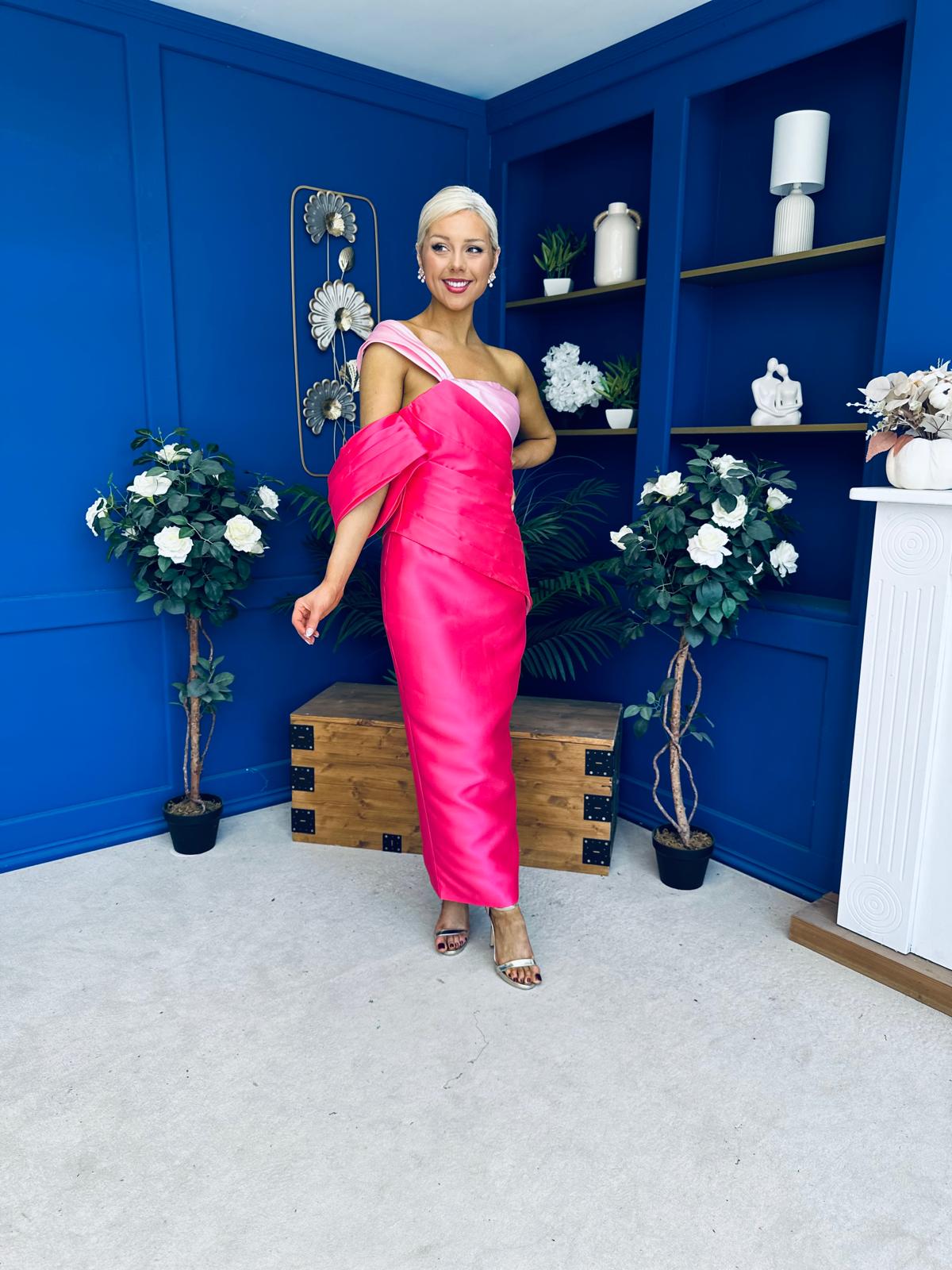 Francis Detailed Occasion Top & Skirt Set Pink