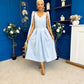 Imelda Cape Detail Occasion Midi Dress Pwr Blue