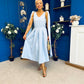 Imelda Cape Detail Occasion Midi Dress Pwr Blue