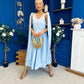 Imelda Cape Detail Occasion Midi Dress Pwr Blue