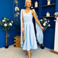Imelda Cape Detail Occasion Midi Dress Pwr Blue