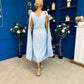 Imelda Cape Detail Occasion Midi Dress Pwr Blue