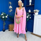 Imelda Cape Detail Occasion Midi Dress Pwr Pink