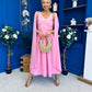 Imelda Cape Detail Occasion Midi Dress Pwr Pink