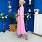Imelda Cape Detail Occasion Midi Dress Pwr Pink