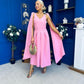 Imelda Cape Detail Occasion Midi Dress Pwr Pink
