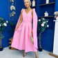 Imelda Cape Detail Occasion Midi Dress Pwr Pink