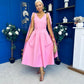 Imelda Cape Detail Occasion Midi Dress Pwr Pink