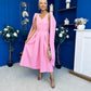 Imelda Cape Detail Occasion Midi Dress Pwr Pink