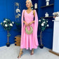 Imelda Cape Detail Occasion Midi Dress Pwr Pink
