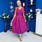 Imelda Cape Detail Occasion Midi Dress Berry