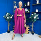 Imelda Cape Detail Occasion Midi Dress Berry