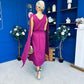 Imelda Cape Detail Occasion Midi Dress Berry