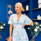 Pari Pleated Waist Maxi Dress Floral Sky