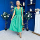Imelda Cape Detail Occasion Midi Dress Emerald