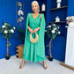 Imelda Cape Detail Occasion Midi Dress Emerald