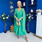 Imelda Cape Detail Occasion Midi Dress Emerald