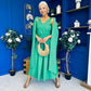 Imelda Cape Detail Occasion Midi Dress Emerald