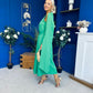 Imelda Cape Detail Occasion Midi Dress Emerald