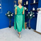 Imelda Cape Detail Occasion Midi Dress Emerald