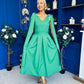 Imelda Cape Detail Occasion Midi Dress Emerald