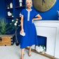 Sandra Beaded Detail Midi Dress Cobalt