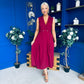 Paloma Cinched Detail Tailored Midi Dress Burgundy