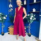 Paloma Cinched Detail Tailored Midi Dress Burgundy