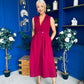 Paloma Cinched Detail Tailored Midi Dress Burgundy