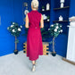 Paloma Cinched Detail Tailored Midi Dress Burgundy