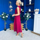 Paloma Cinched Detail Tailored Midi Dress Burgundy