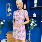 Ami Crochet Tulip Sleeve Mini Dress Pink