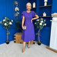 Lorraine Cape Detail Midi Dress Violet