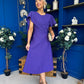Lorraine Cape Detail Midi Dress Violet