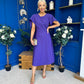 Lorraine Cape Detail Midi Dress Violet