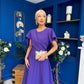 Lorraine Cape Detail Midi Dress Violet