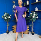 Lorraine Cape Detail Midi Dress Violet