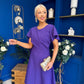 Lorraine Cape Detail Midi Dress Violet