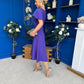 Lorraine Cape Detail Midi Dress Violet
