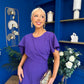 Lorraine Cape Detail Midi Dress Violet