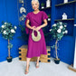 Lorraine Cape Detail Midi Dress Berry